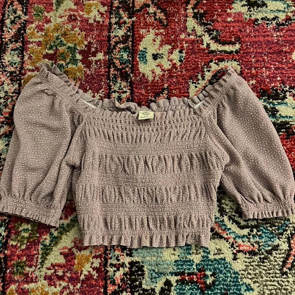 URBAN OUTFITTERS💖 WOMENS SIZE SMALL GLITTER PINK CROP TOP